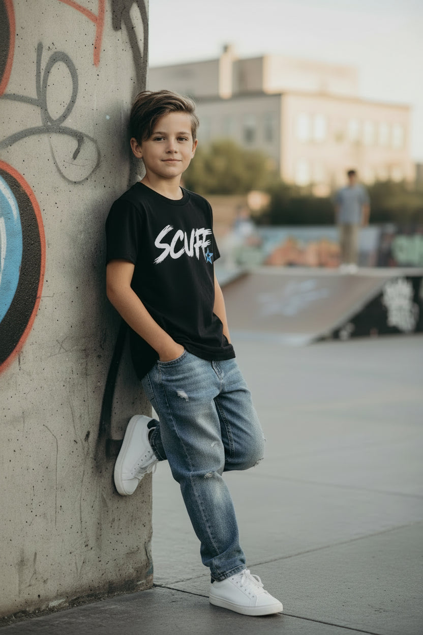 SCUFF Kids Wolf Star Crewneck T-Shirt