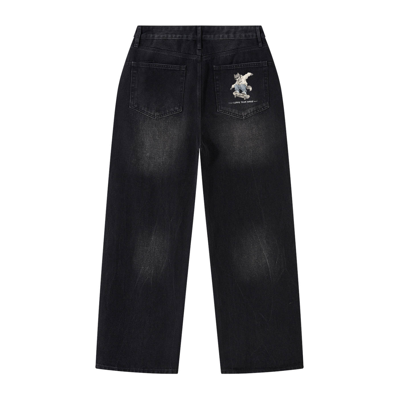 SCUFF wolf mascot jeans