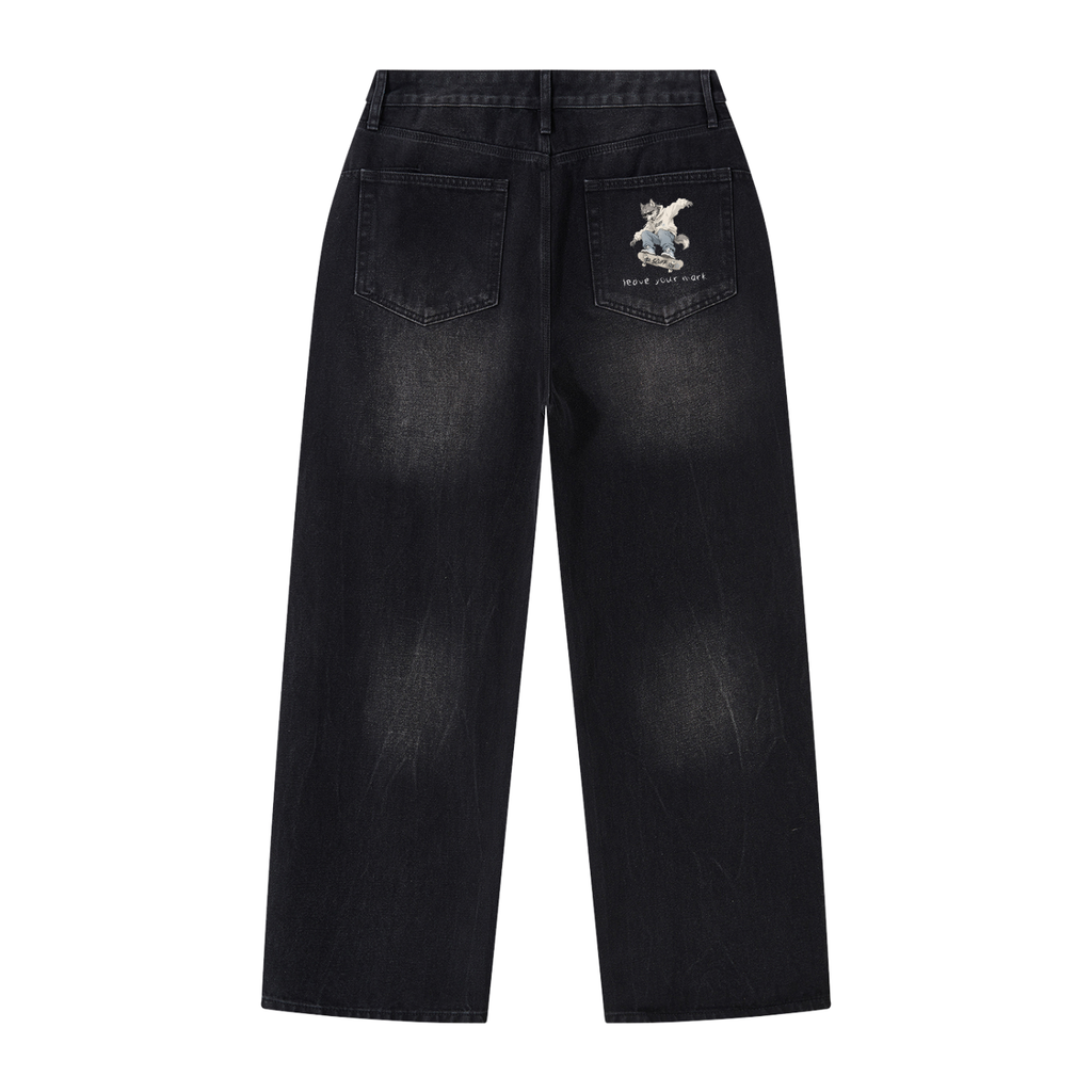 SCUFF wolf mascot jeans