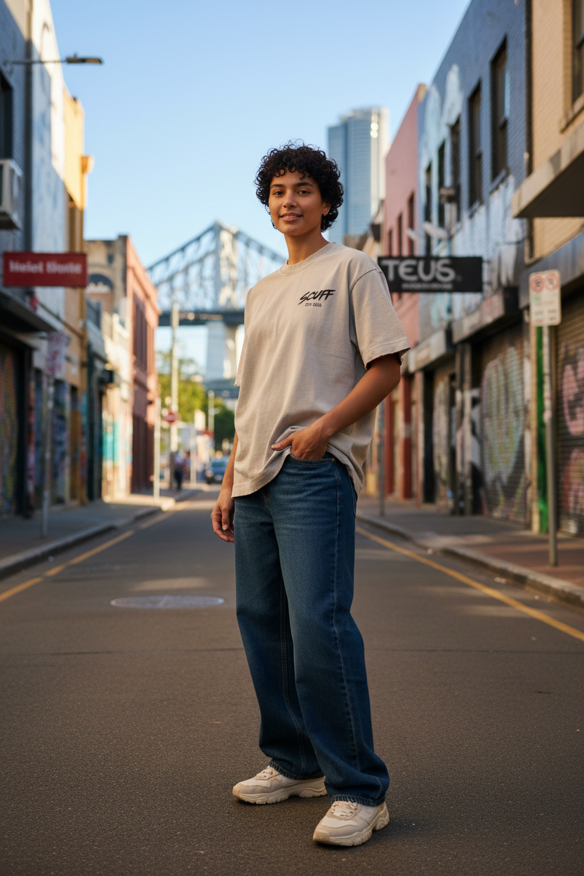 SCUFF Original Tee – Brisbane Lifestyle Shot