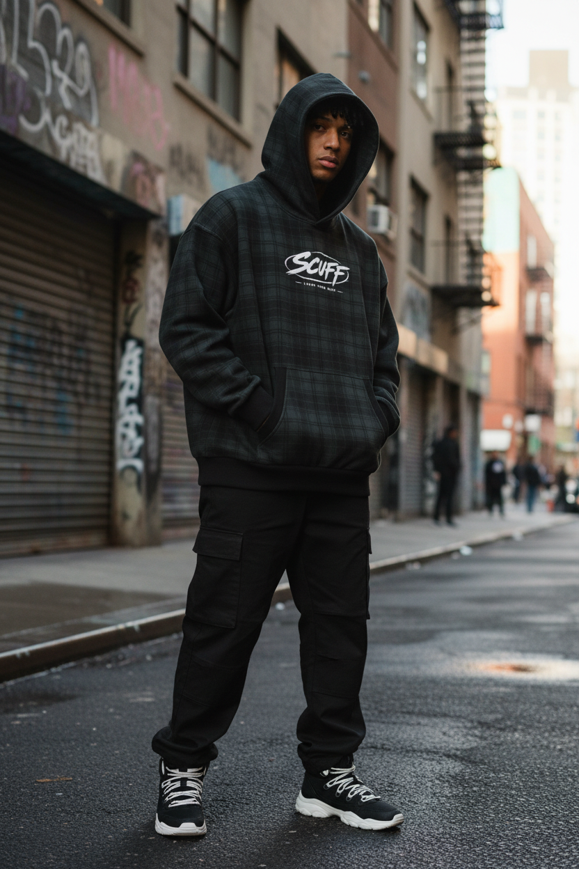 Wolf Checkered Hoodie
